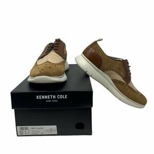 Kenneth Cole Tobacco Combo Brown Trent FLX Lace up sneakers shoes size 10.5M